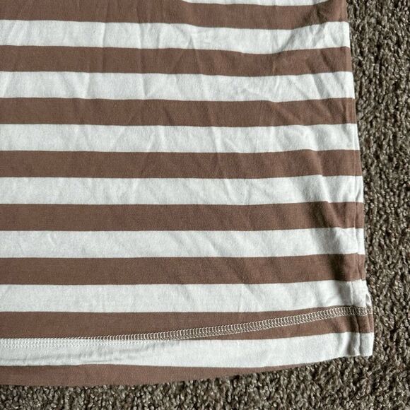 Old Navy Tan and White Striped Tee - Picture 3 of 11